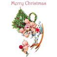 thumbnail image 2 of CafePress - Kewpies On Christmas Morning -  Round Wood Ornament 4", 2 of 2