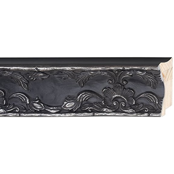 Picture Frame Moulding (Wood) 18Ft Bundle - Traditional Pewter Finish - 3.25" Width - 3/4" Rabbet