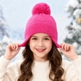 thumbnail image 5 of CPNG Kids Winter Hat Cap Unisex Hat Solid Color Beanies with Pom Pom Toddler Fleece Lined Warm Knit Hat Girls Boys Cute Knitted Wool Snow Beanies Ski Cap, 5 of 6