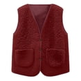 thumbnail image 7 of Asgosdo Fleece Vest for Girls Button Down V Neck Sleeveless Causal Trendy Fall Jacket with Pockets Size 5-13Y, 7 of 7