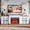 White & Brown with Outlets & Led Lights, variant on Holliwill 104" Fireplace TV Stand with 30" Electric Heater & LED Lights & Power Outlets, Modern Farmhouse Entertainment Center with Storage Cabinet for Living Room, Large Fireplace with Mantel, Black