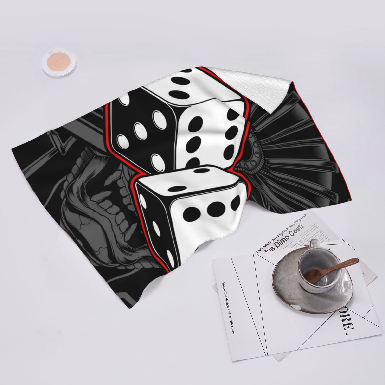 Dice Black White 27.5" x 16" Ultra Soft Hand Towel, Face Wash Cloth for Bathroom, Gym, Travel, Pool