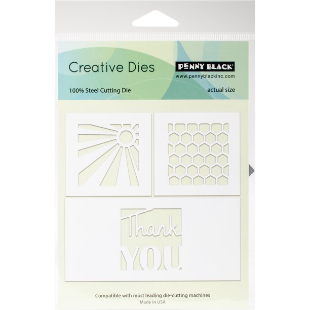 Penny Black Creative Dies-Thank You Squares 1.7"X5"