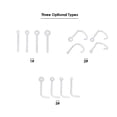 thumbnail image 2 of 8Pcs Plastic Nose Studs Rings Piercing Pin Body Jewelry, 2 of 8