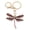 Pink, variant on Cute Dragonfly Keychain Zinc Alloy Sparkle Rhinestone Key Ring for Handbag Backpack, Colorful (4.3 inches / 10.8 cm)