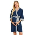 thumbnail image 3 of DuoJiaJ Maternity Gown Maternity Dress Postpartum Home Dress Nursing Dress Feeding Pajamas Plus Size Pajamas Women Blue, 3 of 5