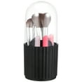 thumbnail image 1 of Organizador de maquillaje giratorio con brochas y compartimentos para guardar cosméticos, organizador de tocador y bolígrafos de escritorio con tapa transparente, 1 of 7