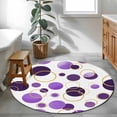 thumbnail image 3 of Purple Polka Dots Round Area Rug 3.3Ft Washable Circle Rugs for Dining Room Table, Modern Abstract Art Non-Slip Carpet Floor Mats Indoor Outdoor Carpet Runner Aesthetic Home Decor, 3 of 8