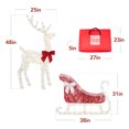 thumbnail image 7 of Best Choice Products 4ft Lighted 2D Christmas Reindeer & Sleigh Set Outdoor Decor w/ 140 Warm White LED Lights - White, 7 of 7
