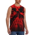 thumbnail image 2 of Uemuo The Red Head Skull Pattern Men's Sleeveless T-Shirt,Muscle Athletic Tank Top, Moisture-wicking Quick-dry Breathable Classic Tee Top for Gym Run Outdoor Sports-Small, 2 of 8