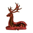 thumbnail image 3 of JeashCHAT 2 Pcs Christmas Reindeer Decor, Valentine's Day Small Plastic Standing Sitting Deer Figurines Mini Reindeer Statues Tabletop Ornaments for Home Indoor Table Decor, 3 of 9