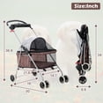 thumbnail image 7 of YRLLENSDAN Sun-Proof Pet Stroller for Small Dog 10 lbs Dog Stroller for Medium Dog 30 lbs Cat Stroller for 2 Cats Puppy Stroller with Bottle Holder and Sponge Pad,Leopard, 7 of 7