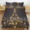 thumbnail image 6 of 3 Pcs Soft Bedding Set, Includes 1 Duvet Cover with Zipper And 2 Pillow,Shams Eiffel Tower King(102"×90"), 6 of 8