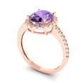 thumbnail image 2 of Clara Pucci 14K Rose Gold 2.27ct Alexandrite Solitaire with Accents Ring, 2 of 7