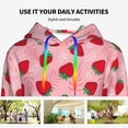 thumbnail image 4 of Kdxio Strawberry Print Womens Oversized Hoodies Sweatshirts Hooded Pullover Tops Sweaters Casual-Medium, 4 of 7