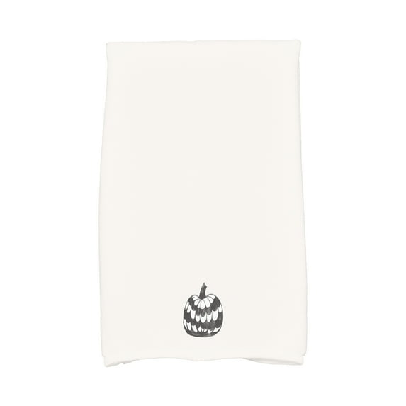Pumpkin Single 18" x 30" Inch Cream Halloween Hand Towel