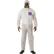Microchem Collared Coveralls,M,White,SMS,PK25 WH15-S-92-100-03