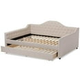 thumbnail image 5 of Allora Fabric Tufted Curved Headboard Full Daybed with Trundle in Light Beige, 5 of 10
