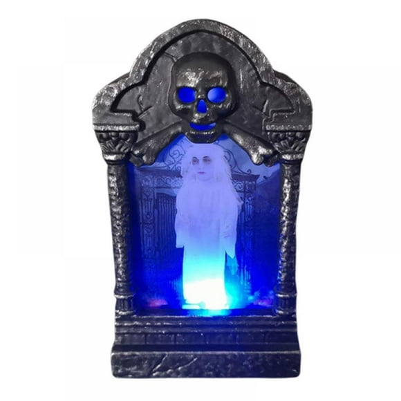 Greyghost Halloween DEL Cimetière Tombstones Lumière de Pierre Tombale d'Halloween 7 Couleurs Skull Lampe de Cimetière Décorations pour Cours d'Halloween Tombstone Forme Décor Fournitures