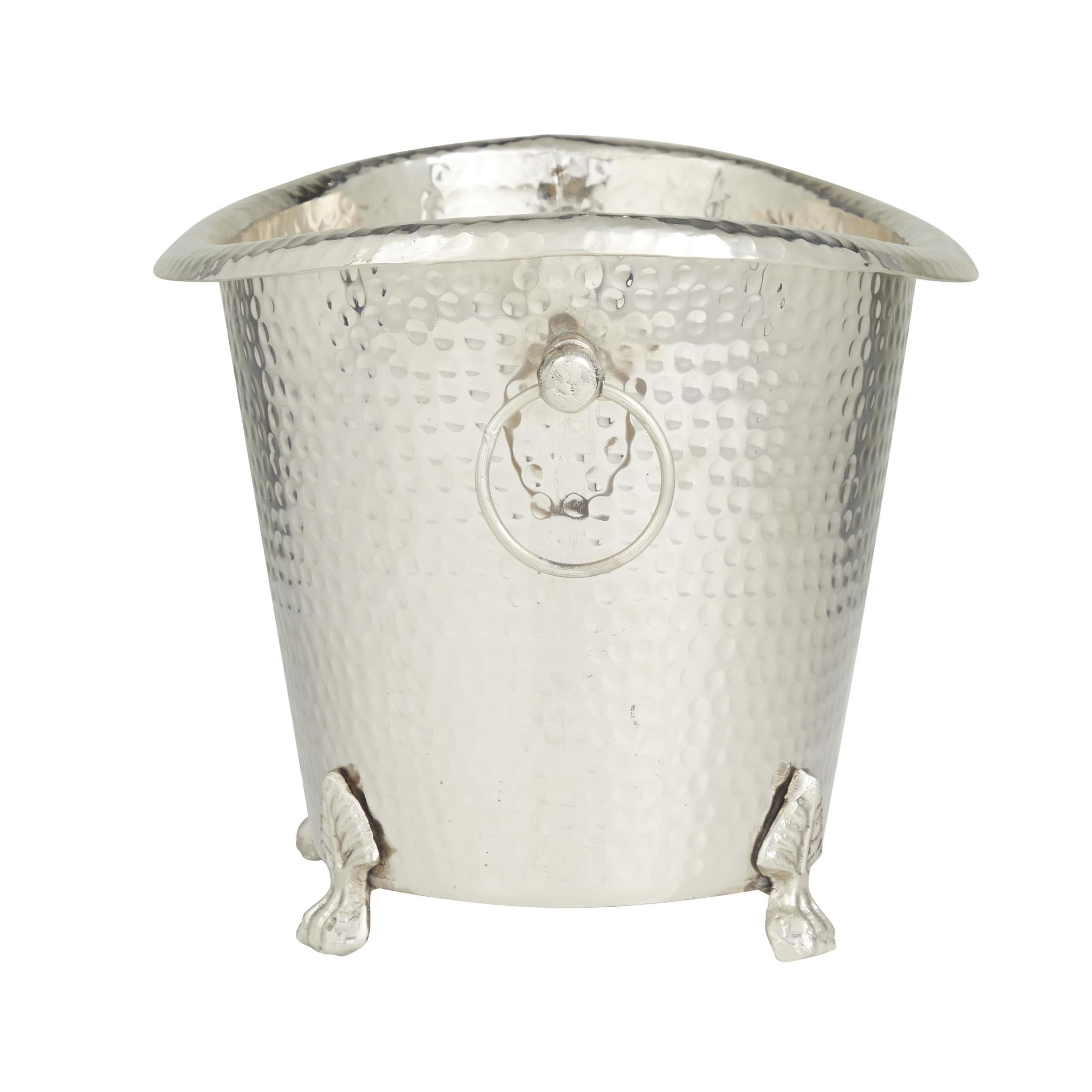 DecMode Oval Aluminum Metal 6 Bottle Silver Ice Bucket