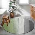 thumbnail image 4 of Sage Green Gray Ombre Round Area Rug 3 FT, Small Kitchen Bathroom Mats, Vintage Country Wooden Washable Indoor Outdoor Throw Runner Carpet Non-Shedding Doormat for Table Shower Sofa Entryway, 4 of 8