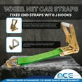 thumbnail image 5 of Mega Cargo Control 2" x 10' Side Mount Wheel Net Tie Down w/Ratchet Lasso Strap J Hook, Green, 4 Packs, 5 of 7