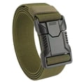thumbnail image 2 of Nmnitkp Belt Men Quick Release Buckle Utility Work Belt, Elastic Nylon Canvas Casual Jean Belt, Father's Day Gift for Dad, Daily Working Camping & Hiking Outdoor Accessory Army Green,130cm, 2 of 6