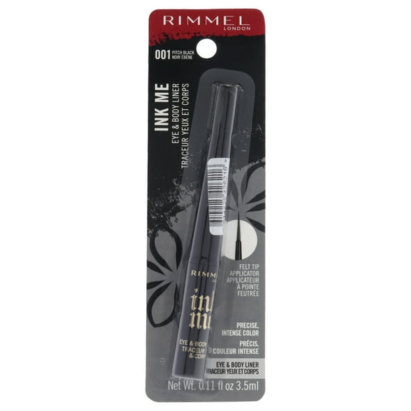 Rimmel London Ink Me Eyes and Body - 001 Pitch Black , 0.11 oz Eyeliner