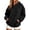 Black Sweatshirts, variant on Qgtaibl Women's Hoodies Solid Color Oversized Fleece Pullover Tops Geometric Stitched Long Sleeve Hooded Sweatshirts Pink L