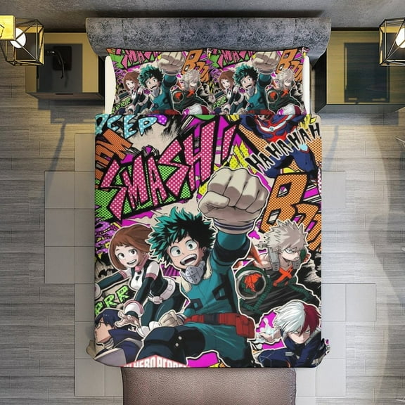 My Hero Academia 3-Piece Bedding Comforter Set Bed Cover Set Soft Warm Bedding for Bedroom, Home, Hotel 86"x70"