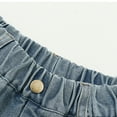 thumbnail image 6 of LYMAYTER 5-14Y Girls Juniors Girls Summer Loose Fit Ruffled Edge Cute Denim Shorts, 6 of 8