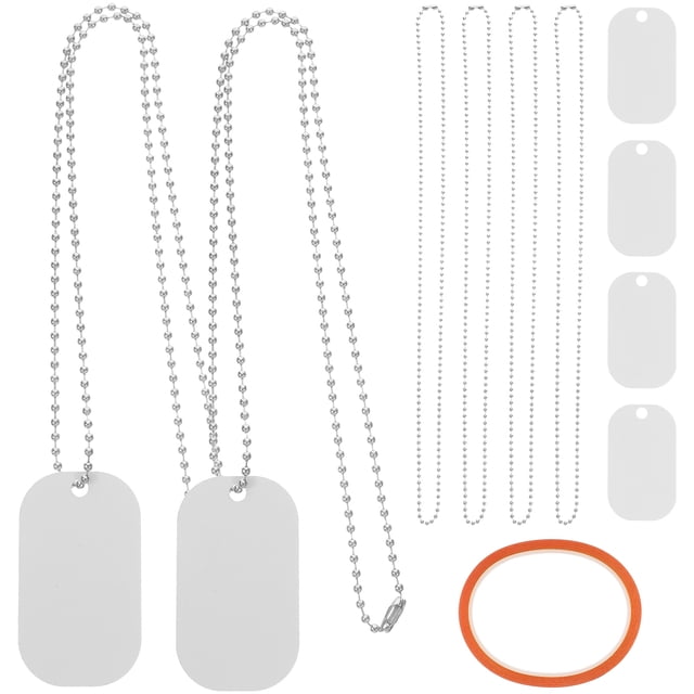 MasteelfCA 1 Set Sublimation Blank Dog Tags Metal Tags Heat Transfer Pendant Tags