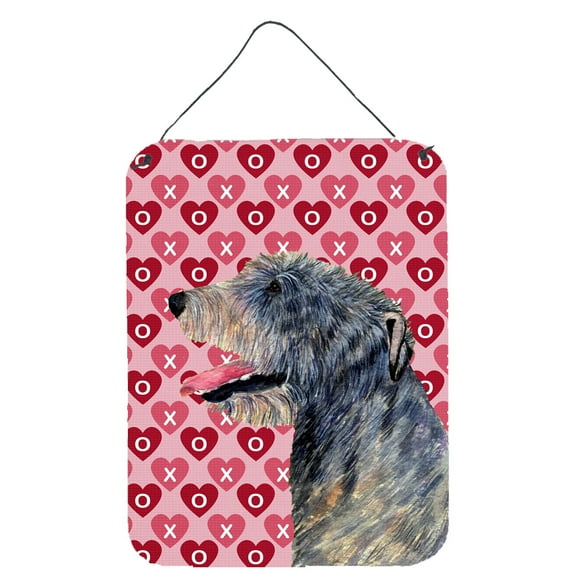 Carolines Treasures SS4506DS1216 Irish Wolfhound Hearts Love and Valentines Day Portrait Wall or Door Hanging Prints