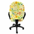 thumbnail image 3 of Autumn Office Chair Slipcover, Warm Tones with Colorful Leaves Composition Autumnal Illustration Print, Protective Stretch Decorative Fabric Cover, Standard Size, Apple Green and Cream, by Ambesonne, 3 of 5