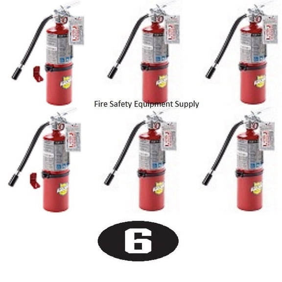 Buckeye Lot of (6) 10914 ABC Dry Chem Fire Extinguishers Tagged and Ready for Fire Inspections, Wall Mounts Included.