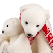 Northlight Sitting Polar Bear Mom and Cub Christmas Figure - 14.5 - White and Red