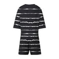 thumbnail image 5 of HUJlwoi Women 2 Piece Pajama Sets Fashion Striped Short Sleeve Sleep Shirt with Shorts Pj Set Loungewear Casual Sleepwear, 5 of 7