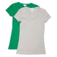 thumbnail image 1 of Women's & Juniors Plain Basic Scoop Neck T-Shirt Slim Top, 1 of 4