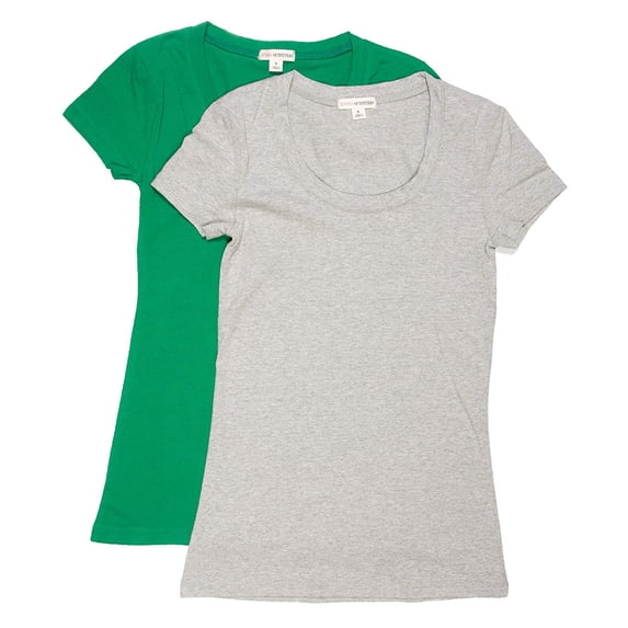 Women's & Juniors Plain Basic Scoop Neck T-Shirt Slim Top