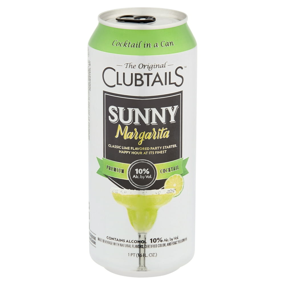 The Original Clubtails Cocktail in a Can Sunny Margarita, 16 fl oz