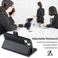 thumbnail image 3 of (Black)For iPhone 11 Pro Wallet Case Magnetic Crossbody Card Holder Phone Cover x, 3 of 5