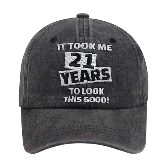 Birthday Gift Baseball Cap Embroidery Washed Cap Vintage Dad Hat Outdoor Casual Sun Protection Grey