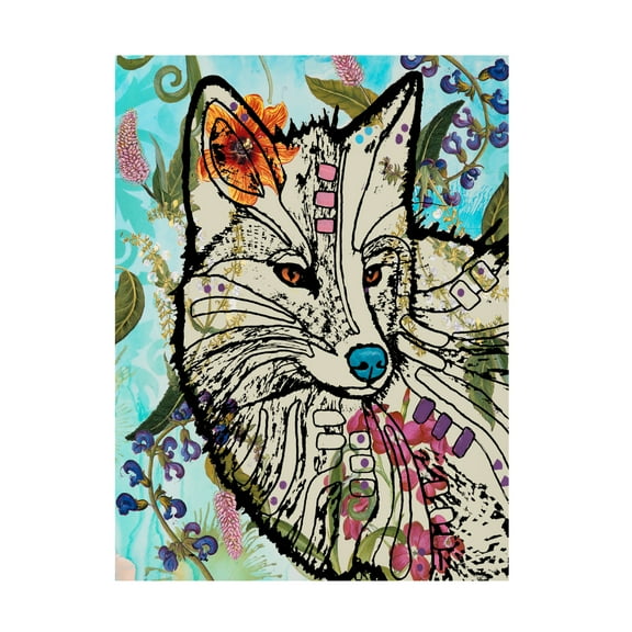 Canvas Wall Art - Dean Russo 'Wallpaper Fox' Wall Art for Living Room, Bedroom, or Office Décor by Trademark Fine Art - 14 x 19 Inches