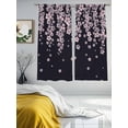 thumbnail image 3 of Spring Floral Sheer Curtains 2 Panels Set Japanese Watercolor Cherry Blossom Romantic Black Sheer Window Curtains Light Filtering Rod Pocket Voile Drapes for Bedroom Living Room 52"X72", 3 of 9