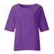 thumbnail image 4 of Pantalones deportivos para mujer,Blusa plisada de manga 3/4 para mujer, cuello redondo, efecto lino, corte holgado, poliéster, ropa informal, sopatenor, 4 of 8
