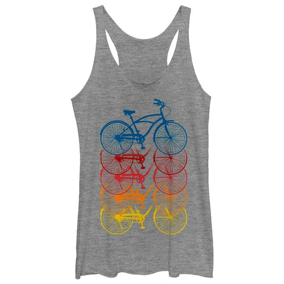 Women's CHIN UP Rainbow Bike  Racerback Tank Top Gray Heather X Large