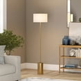 thumbnail image 7 of Evelyn&Zoe Somerset 64" Tall Floor Lamp with Drum Fabric Shade, Brass/White, 7 of 7