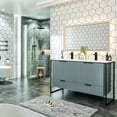 thumbnail image 2 of Eviva Moma 48 Inch Grey Double Sink Bathroom Vanity with Black Metallic Legs, 2 of 7