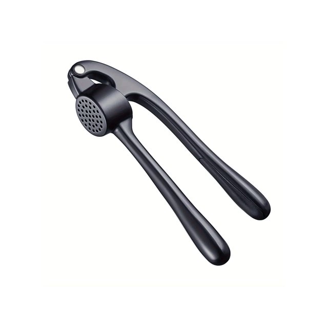 KITESSENSU Premium Garlic Press, Garlic Mincer Set of 3 with Silicone Roller Peeler & Cleaning Brush - Gloss Silver