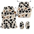 thumbnail image 5 of SCRAWLGOD Cow Print Black Beige Set of 4 Gaming Chair Covers Slipcovers Non-Slip Dustproof Rotating Armchair Slipcovers Stretch Gamer Chair Cover with Armrest Covers, 5 of 7